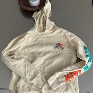 Cream space jam hoodie with Colorful Sleeve Design
